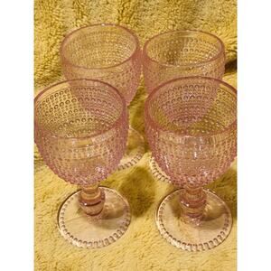 BANDESUN Wine Glasses Beads Goblet Glass Cup Set of 4 - 6.75”h x 3.25”